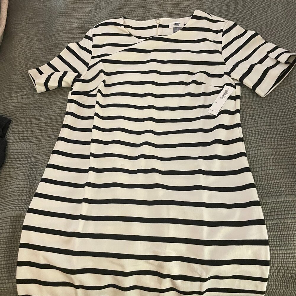 Black and White Striped Old Navy Pencil Dress